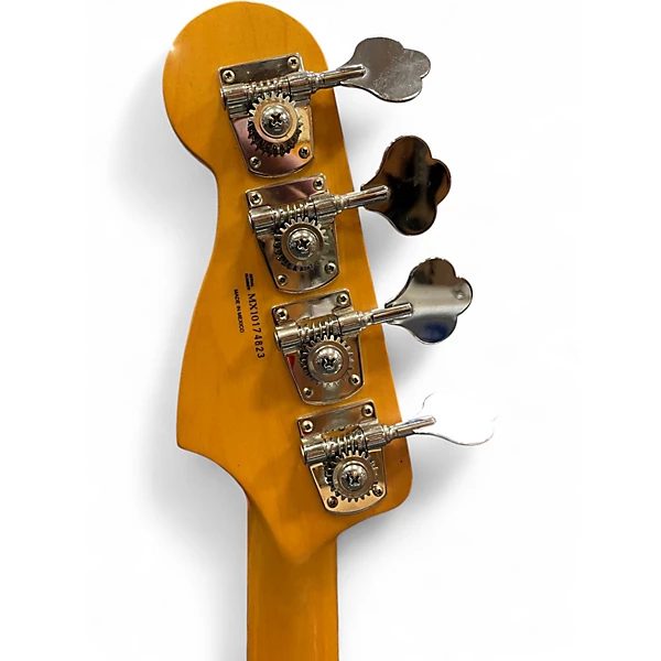 Back of the P-bass headstock showing the MX10 serial prefix and Made in Mexico